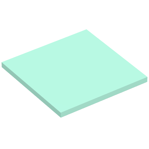 Lego Tile 6 x 6 with Central Bottom Tube / Aqua