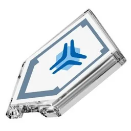 Tile Special 2 x 3 Pentagonal with Nexo Power Shield Print - Boomerang / Trans-Clear