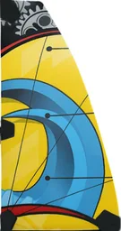 Sail, Triangular, Yellow with Wave and Gears Print