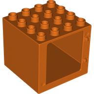 Lego Duplo Door / Window Frame 4 x 4 x 3 with Thin Top / Reddish Orange