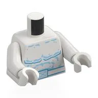 Torso, Bare Chest, Medium Blue Ice Patches, Muscles, Belt Print, White Arms and Hands / White