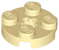 Plate, Round 2 x 2 with Axle Hole / Tan