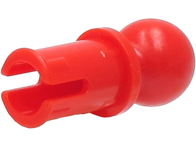 Lego Technic, Pin with Friction Ridges and Tow Ball with Round Pin Hole / Red
