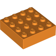 Lego Brick Magnet, 4 x 4 / Orange