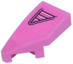 Wedge 2 x 1 x 2/3 Left with Black and Bright Pink Triangle Air Intake Pattern (Sticker) - Set 77241