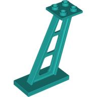 Lego Support 2 x 4 x 5 Stanchion Inclined [5mm wide posts] / Dark Turquoise