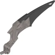 Large Figure Wing, Makuta Marbled Pearl Light Gray Pattern / Black