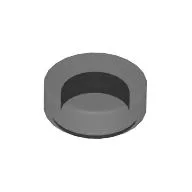 Tile Round 1 x 1 / Trans-Black