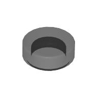 Lego Tile Round 1 x 1 / Trans-Black
