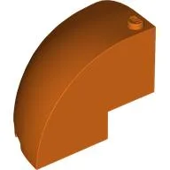 Brick Round Corner 5 x 5 x 3 1/3 Quarter Dome Top [Plain] / Reddish Orange