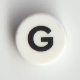 Tile Round 1 x 1 with Black 'G' Print