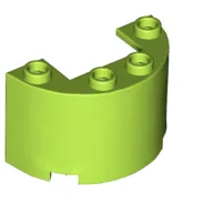 Cylinder Half 2 x 4 x 2 with 1 x 2 Cutout / Lime