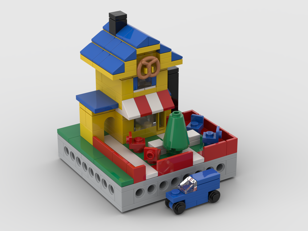 Lego 361 - Tea Garden Cafe with Baker's Van (microscale version)