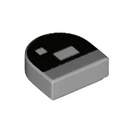 Tile Round 1 x 1 Half Circle with Brickheadz Eye Print