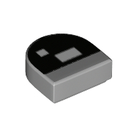Lego Tile 1 x 1 Half Circle with Brickheadz Eye print