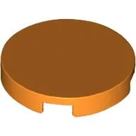 Tile Round 2 x 2 with Bottom Cross / Orange