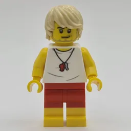 Lifeguard, White Vest, Tan Hair