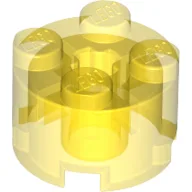 Brick Round 2 x 2 with Axle Hole / Trans-Yellow