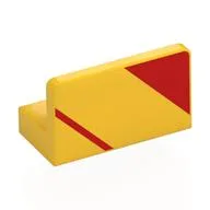 Panel 1 x 2 x 1 with Red Triangle, Stripe Print
