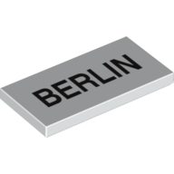 Lego Tile 2 x 4 with 'BERLIN' Print / White