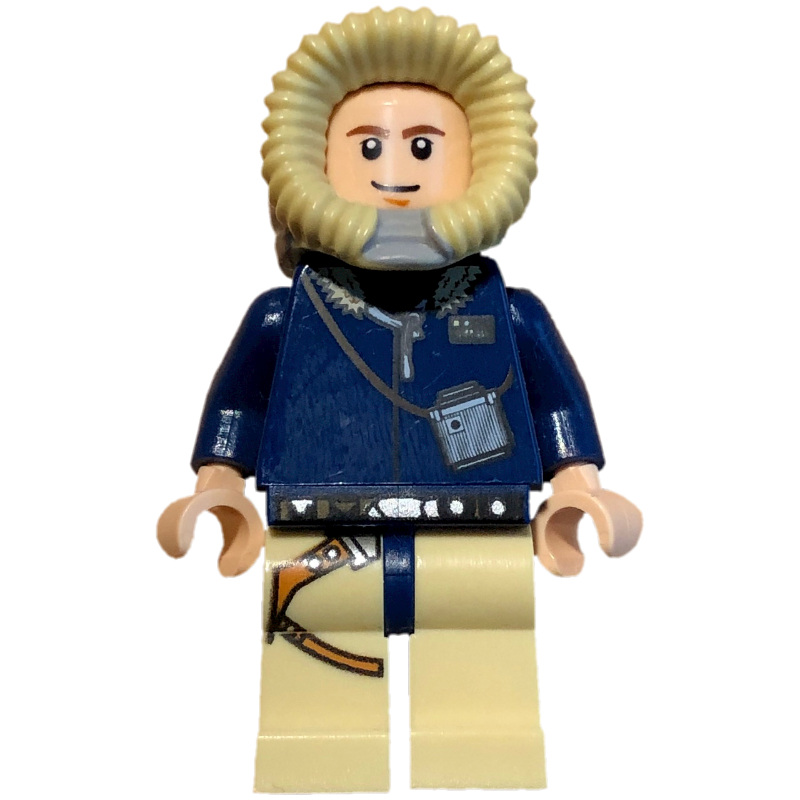 Lego Han Solo, Hoth Outfit, Dark Blue Hood, White Pupils