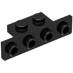 Bracket 1 x 2 - 1 x 4 [Rounded Corners at Bottom, Square Corners at Top] / Black