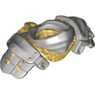 Lego Minifig Neckwear Armour Ninja with Pearl Gold Katana Holder pattern / Light Bluish Gray
