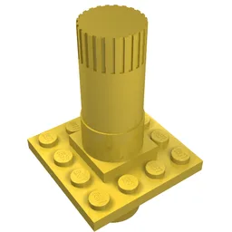 Fabuland Ferris Wheel Axle Half, 4 x 4 Plate / Yellow