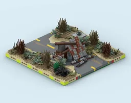 MILS Wasteland Road Straight 16 Studs Wide V2 (Fallout)