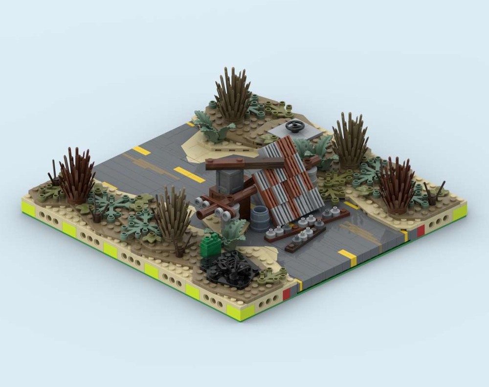 Lego MILS Wasteland Road Straight 16 Studs Wide V2 (Fallout)