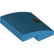Brick Curved 2 x 2 x 2/3 with Lamborghini Badge Print / Dark Azure