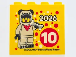 Brick 2 x 4 x 3 with Besuchsmeister 10 2026 LEGOLAND Deutschland Resort Pattern