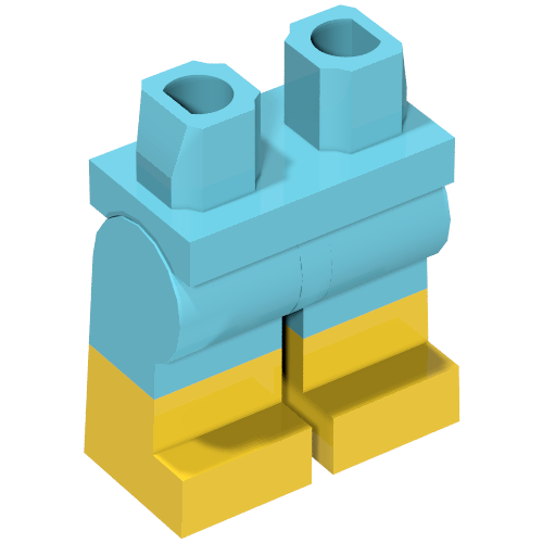 Lego Hips with Medium Azure Legs and Yellow Boots Pattern / Medium Azure