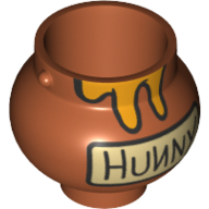 Lego Minifig Pot Small with Handle Holders with Honey, 'Hunny' print