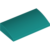 Lego Brick Curved 2 x 4 x 2/3 No Studs, with Bottom Tubes / Dark Turquoise