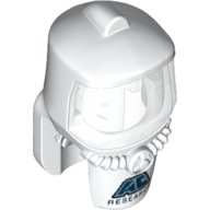 Lego Mask, Hazard Suit with Trans-Clear Face Shield and AC Research Print / White