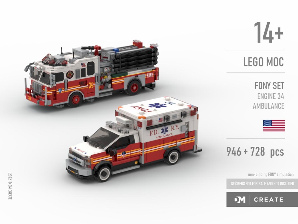 Lego FDNY set - Engine 34 + Ambulance