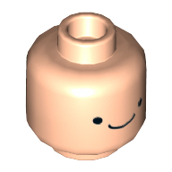 Lego Minifig Head Adventure Time Finn, Dual Sided, Small Eyes, Smile / Open Mouth Smile with Tongue and 3 Teeth Print [Hollow Stud] / Light Nougat