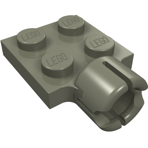 Lego Plate Special 2 x 2 with Towball Socket, Short, 4 Slots / Dark Gray