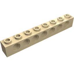 Technic Brick 1 x 8 [7 Pin Holes] / Tan