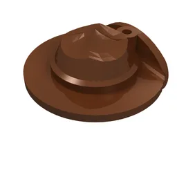 Hat Wide Brim Flat / Reddish Brown