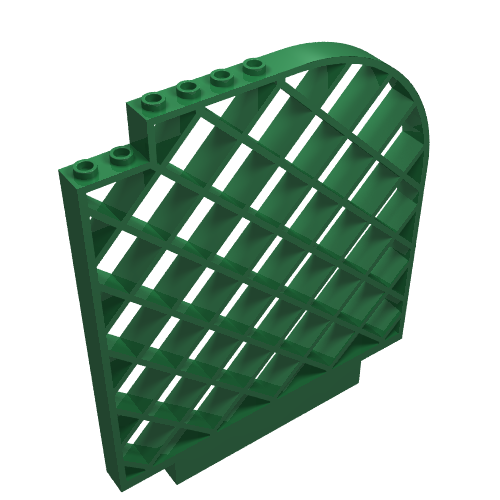 Lego Belville, Wall, Lattice 12 x 1 x 12 Curved / Green