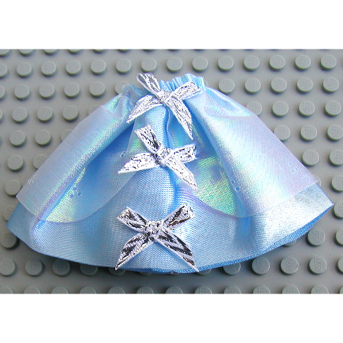 Lego Belville, Skirt, Girl, Long with Silver Bows / Light Blue