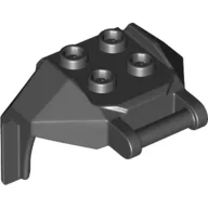 Plate Special, 2 x 2 Studs and Handle, Closed Ends (Mech Chest Plate / Armor) / Black