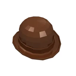 Hat, Bowler / Reddish Brown