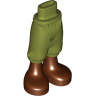 Lego Minidoll Hips and Cropped Trousers with Reddish Brown Boots print / Olive Green