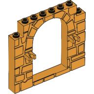 Lego Door Frame 1 x 8 x 6 with Moulded Stone Print and Clips / Medium Orange