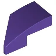 Brick Wedged, Curved 2 x 1 with Stud Notch Right / Dark Purple