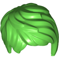 Lego Hair Short Tousled with Side Part / Bright Green
