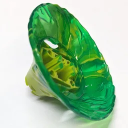 Brick Round Cone Spinner with Marbled Trans-Green Pattern / Lime